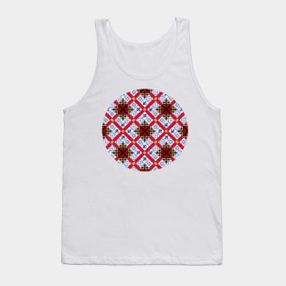 Bright Red, Indigo and Orange Moroccan Pattern (Decorative Border) Tank Top